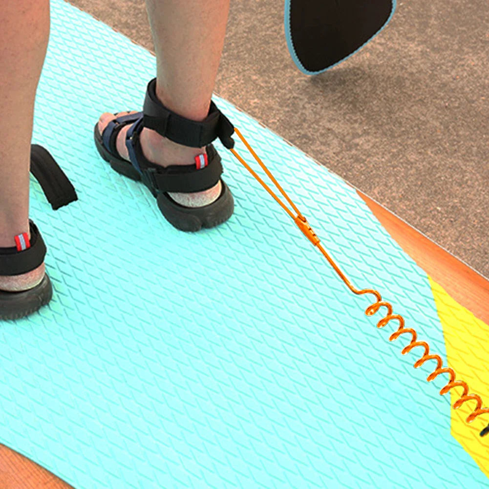 SUP Surf Ankle Leash — Coiled Elastic Leg Rope for Stand Up Paddle Boards & Surfboards