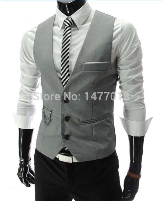 Men’s Slim Fit Vest – Sleeveless Casual & Formal Suit Waistcoat, M-7XL