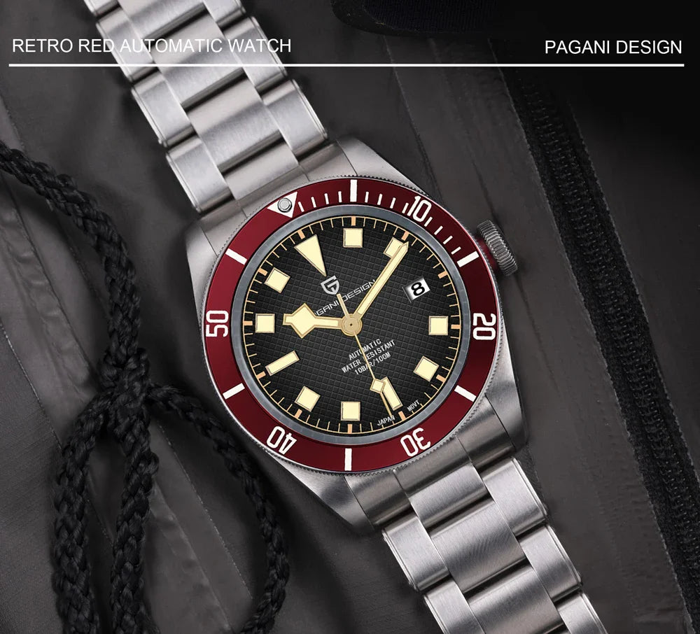 PAGANI DESIGN 2025 BB58 Men's Watch – Retro Automatic NH35A Mechanical, Luxury 100M Waterproof Wristwatch