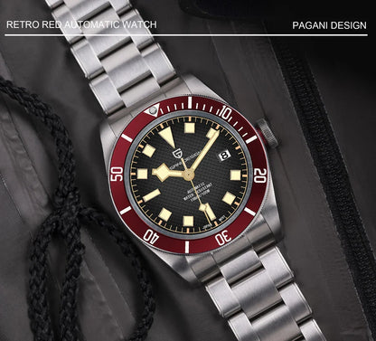PAGANI DESIGN 2025 BB58 Men's Watch – Retro Automatic NH35A Mechanical, Luxury 100M Waterproof Wristwatch
