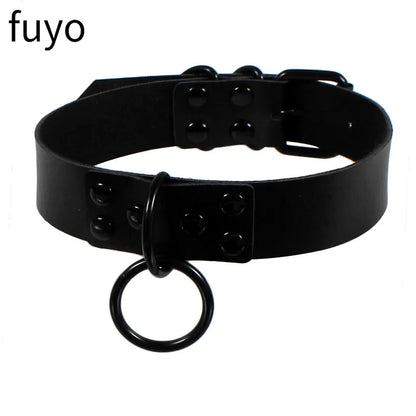 Black Cross Gothic Punk PU Leather Choker – Rock Necklace Jewelry for Women and Men
