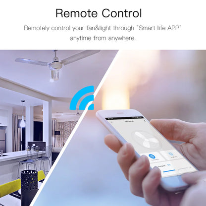 WiFi RF Smart Ceiling Fan Light – 2/3 Way Control, Speed Control, Smart Life/Tuya App, Alexa & Google Home Compatible