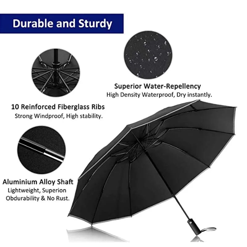 Stay Dry and Stylish with our Inverted Umbrella – Windproof, Folding, and Reflective!
