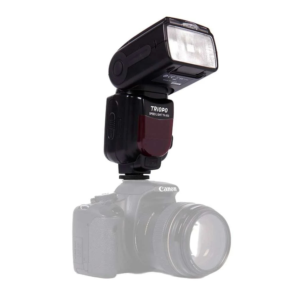 Triopo TR-950 Universal Camera Flash – Compatible with Canon, Nikon, Fujifilm, Olympus DSLR Models