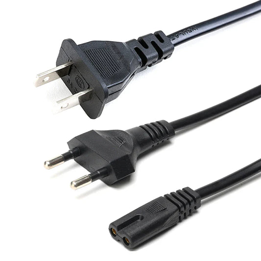 2-Pin US/EU to C7 C8 Power Extension Cable – Figure 8 LED Light & Laptop Cord for PS4, 0.6M/1.5M