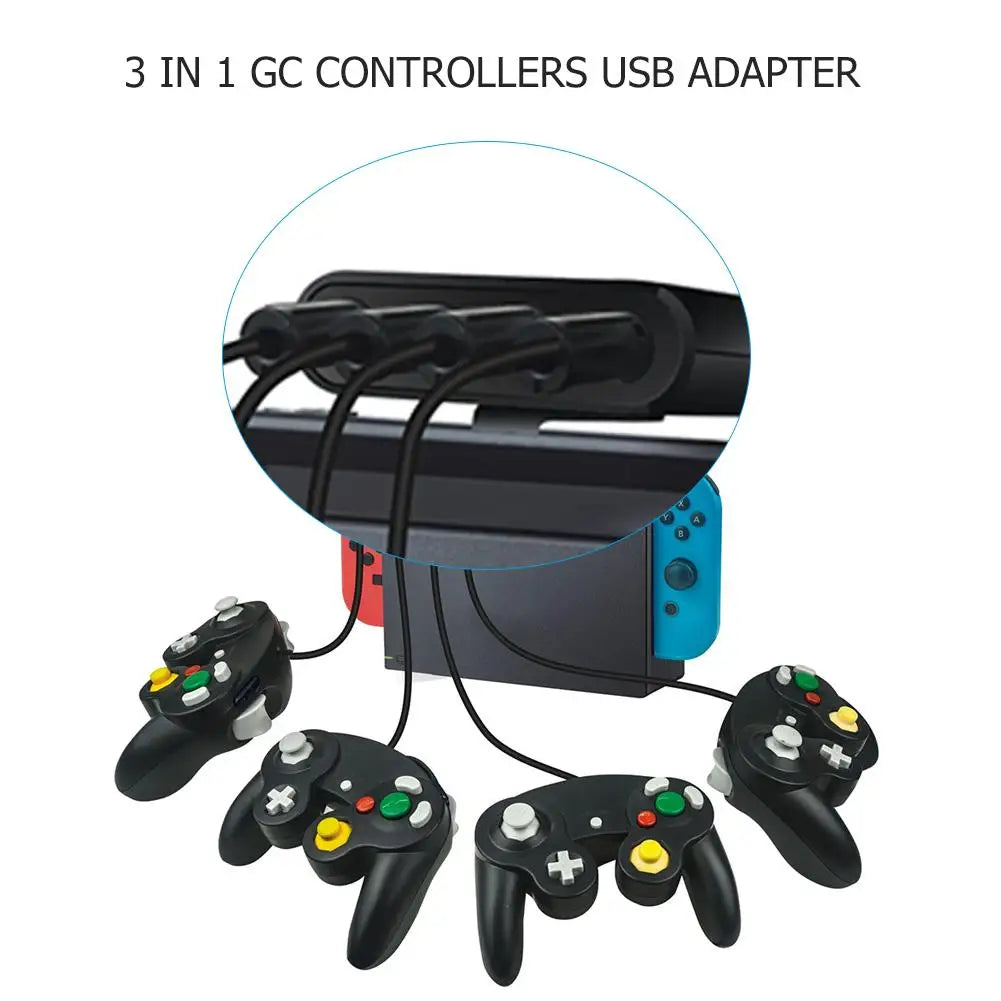 4-Port GameCube Controller Adapter – USB Converter for Nintendo Switch, Wii U, PC, and NGC – Star Fighting Game Support