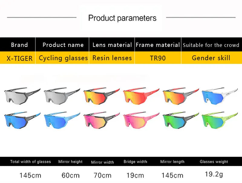 X-TIGER Polarized Cycling Glasses — Photochromic MTB & Road Bike Sunglasses for Sports
