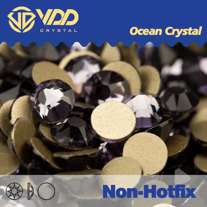 VDD Non Hot Fix Crystal Nail Art Rhinestones - 2088 Flower Flatback Gems for DIY Nail Decorations