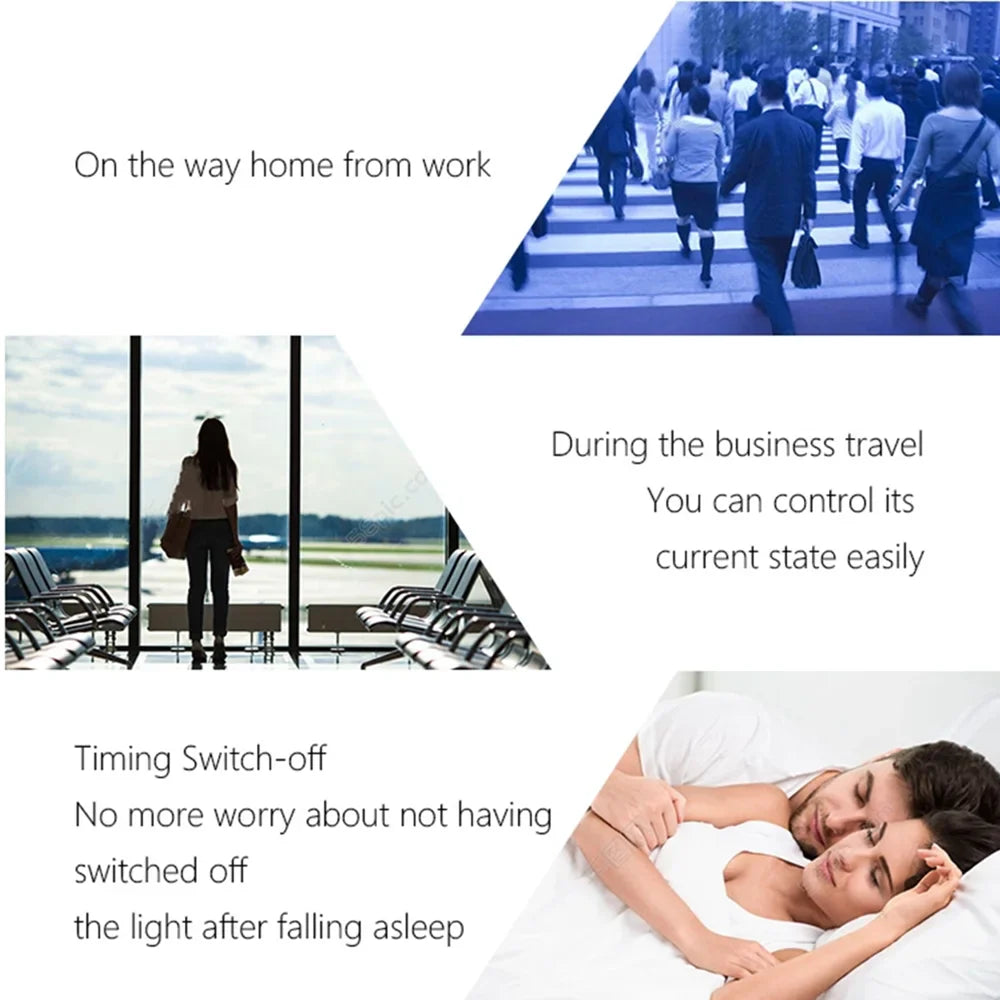 Tuya WiFi Smart Light Switch – 4 Gang Touch Panel, Fan Speed Dimmer, Power Metering, Alexa & Google Home Compatible