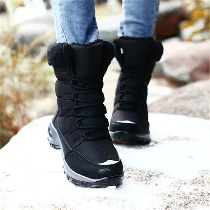 Women’s Waterproof Winter Snow Boots – Warm Plush Fur, Non-Slip Outdoor Platform Ankle Boots