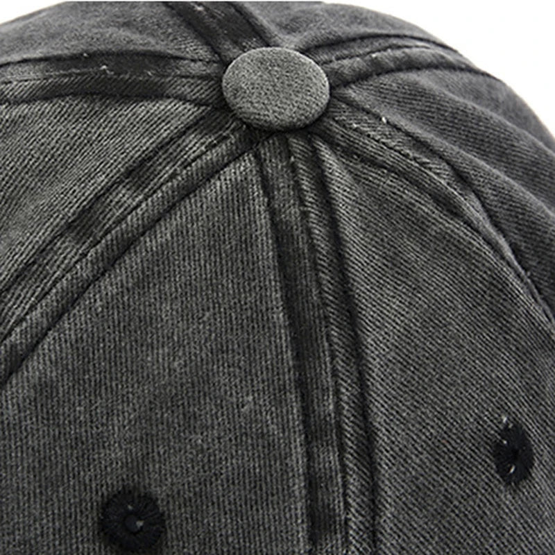 Baseball Snapback Cap – Pure Color Cowboy Hat, Water-Washed Hip Hop Fitted Cap for Men & Women, Spring & Autumn