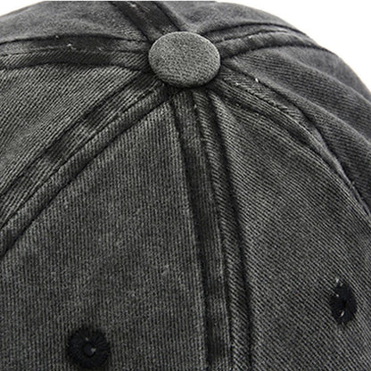 Baseball Snapback Cap – Pure Color Cowboy Hat, Water-Washed Hip Hop Fitted Cap for Men & Women, Spring & Autumn