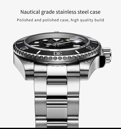 ADDIESDIVE Men's Stainless Steel Quartz Watch — Waterproof Business & Outdoor Sports Timepiece