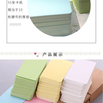 100pcs Kraft Paper Cards – Blank Color Business Cards, Message & Thank You Cards, Writing Labels, Bookmarks & Learning Cards