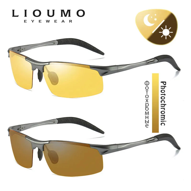 Top Anti-Glare Day Night Vision Polarized Sunglasses for Driving Men | Photochromic Driver Goggles Glasses Zonnebril Heren