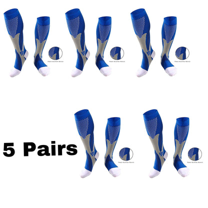 Men's Compression Sports Socks - Running, Cycling, Nursing, Varicose Veins Support, Outdoor Hiking Socks