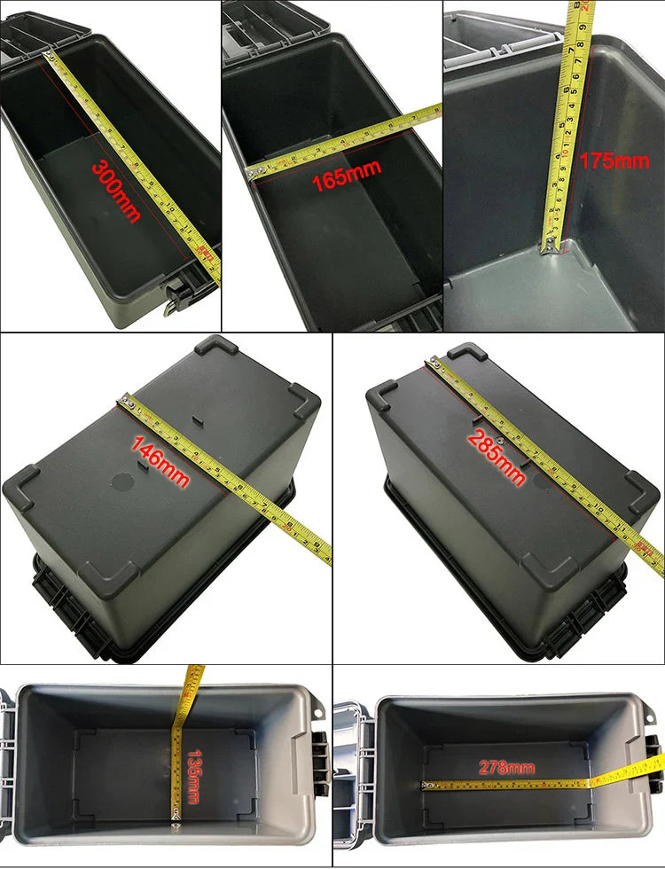 Plastic Ammo Box – Lightweight High-Strength Bullet Storage Case, Weapons Safe, Ammo Can Crate Accessory