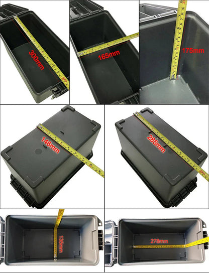 Plastic Ammo Box – Lightweight High-Strength Bullet Storage Case, Weapons Safe, Ammo Can Crate Accessory