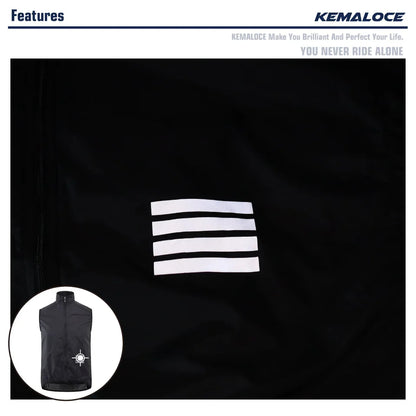 KEMALOCE 2023 Cycling Vest - Navy Blue Windproof Sleeveless Bicycle Gilet, Lightweight MTB Sports Wind Vest for Men