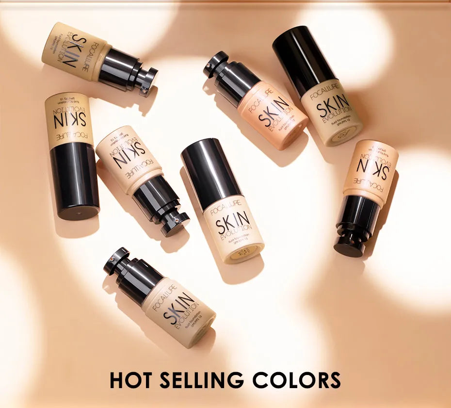 Focallure Liquid Foundation Cream — Full Coverage, Oil-Control Moisturizing Base & Concealer for Women