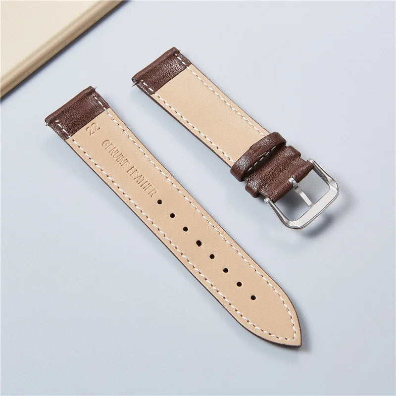 Genuine Leather Watch Bands - Calfskin Replacement Straps for Men & Women, 18mm-24mm