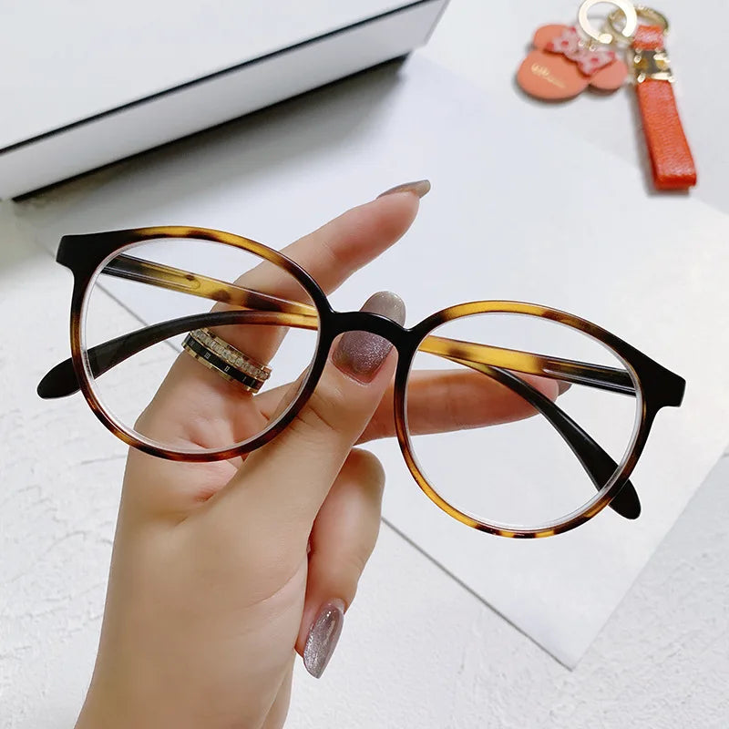 Anti Blue Light Round Computer Glasses for Women & Men, PC Eyewear Frame Optical Spectacles for Eye Strain Protection & Screen Blocking