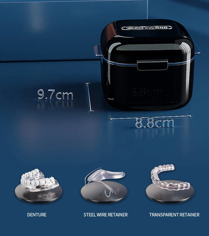 Orthodontic Retainer Storage Box – Portable Teeth Denture Cleaner & Soaking Case for Braces