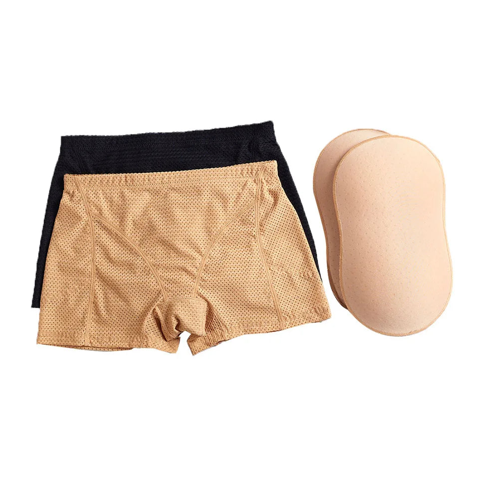 Wechery Hip Curve Builder Padding Panties – Butt Lifter Sexy Boyshorts Shapewear, Breathable Nude Control Underwear