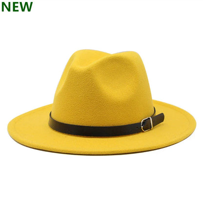 2022 Fashion Fedora Hat for Men & Women - Black Wool Blend Jazz Cap, Outdoor Casual Hat in X & XL Sizes