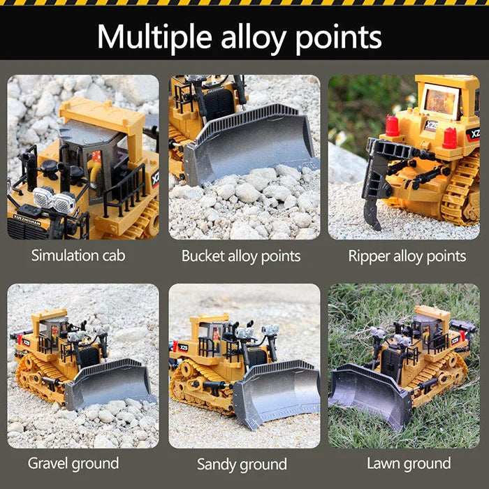 2.4G RC Excavator & Dump Truck Toy – Alloy & Plastic Construction Vehicle Model for Kids