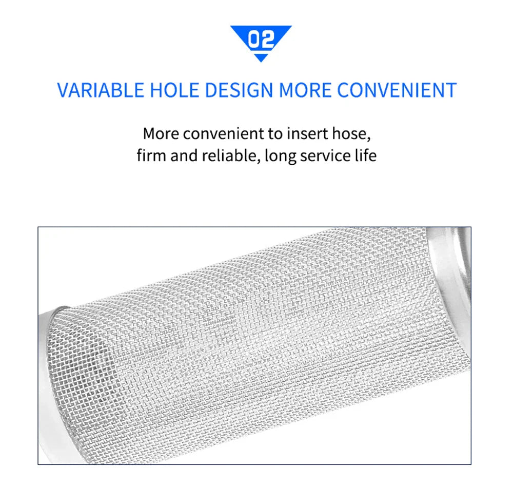 12/16mm Aquarium Inflow Inlet Filter – Stainless Steel Mesh Net Guard, Fish Tank Intake Strainer & Prefilter Cover