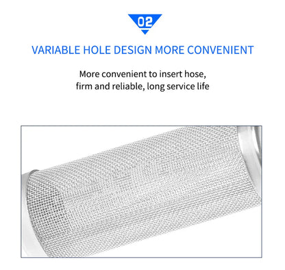 12/16mm Aquarium Inflow Inlet Filter – Stainless Steel Mesh Net Guard, Fish Tank Intake Strainer & Prefilter Cover