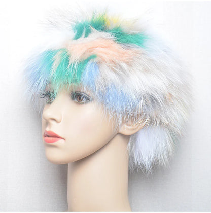2025 Real Fox Fur Scarf and Headband – Luxury Winter Neck Warmer for Women, 100% Natural Fur, Elastic Ring Muffler