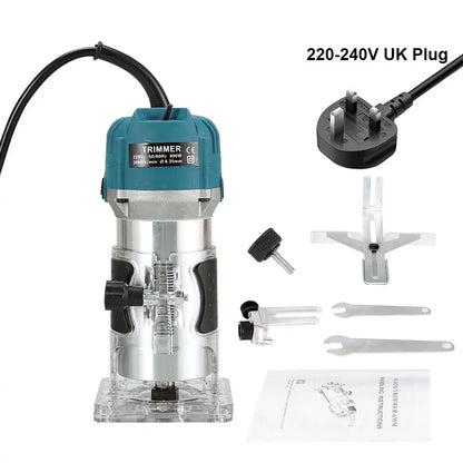 800W 30000RPM Electric Wood Router – 1/4 Inch Woodworking Trimmer & Carving Milling Tool