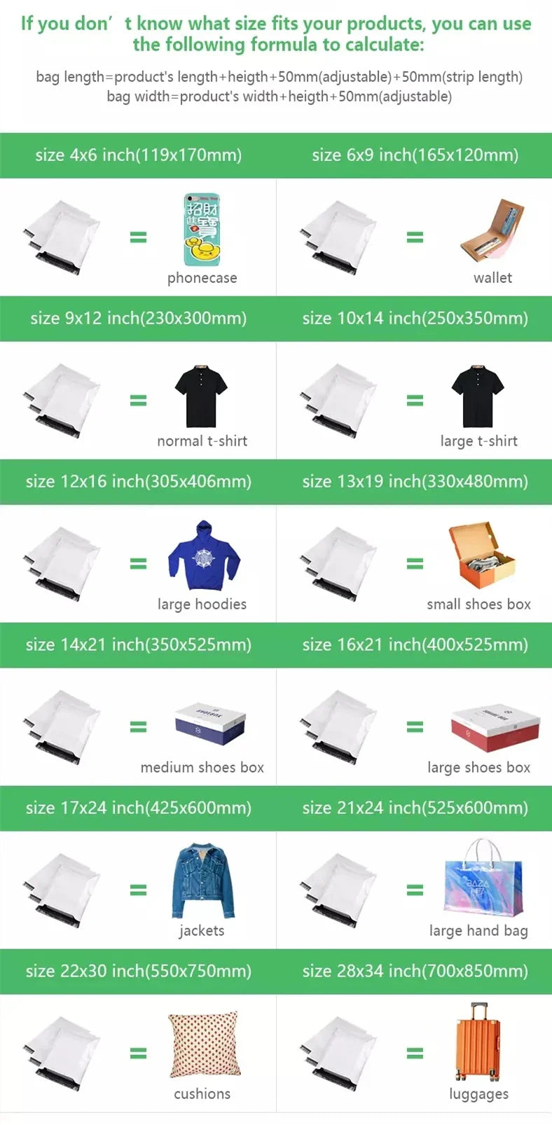 50PCS White Courier Bags – Self-Adhesive Plastic Mailing & Shipping Envelopes