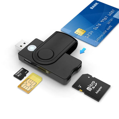 UTHAI X02 USB SIM Smart Card Reader – Bank Card IC/ID EMV SD TF MMC USB-CCID ISO 7816 Compatible with Windows & Linux