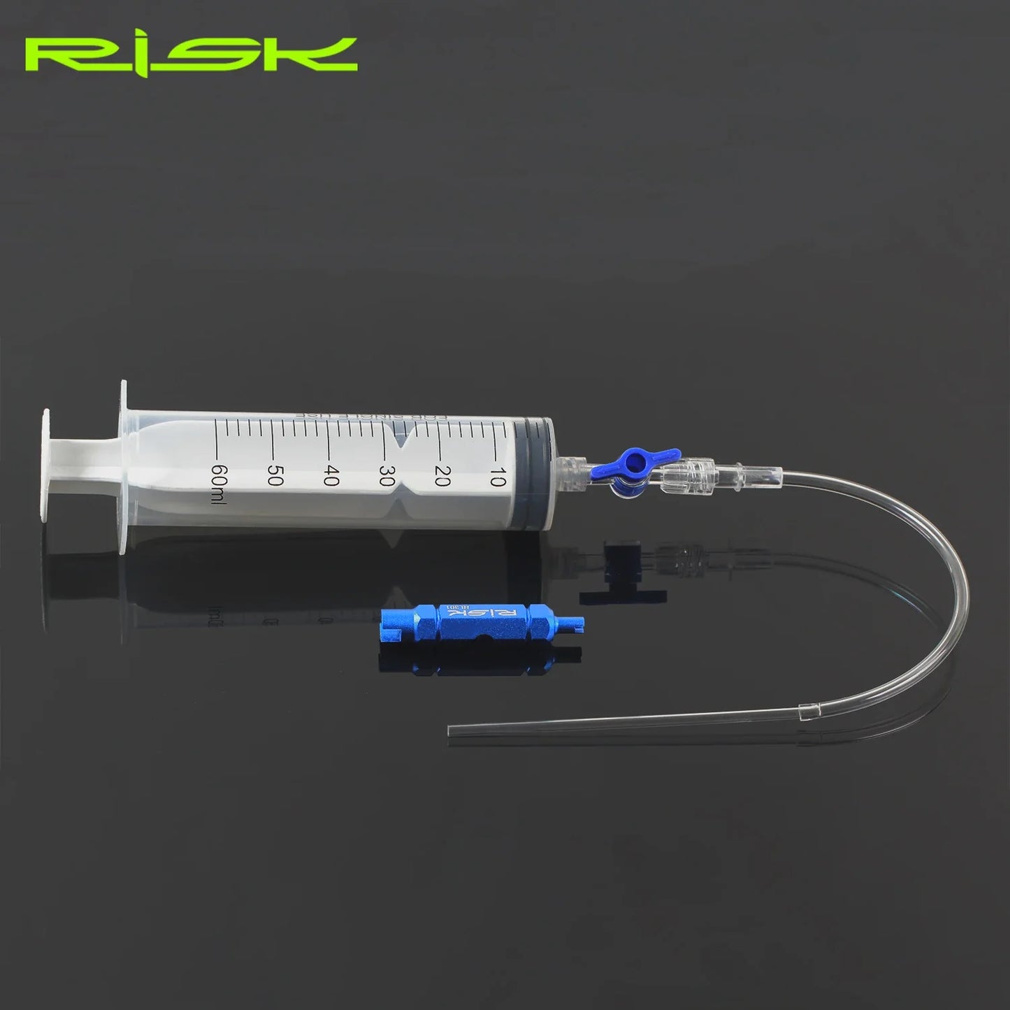RISK RL225 Tubeless Tyre Sealant Injector — Bike Syringe with Schrader & Presta Valve Core Remover