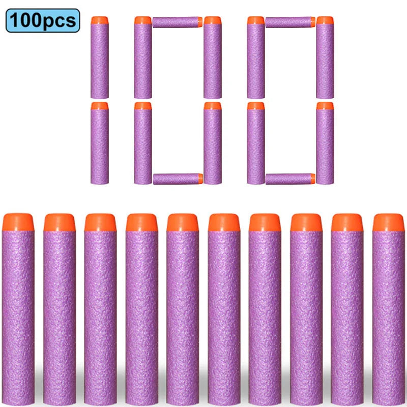 100pcs 7.2cm Soft Nerf Darts - Round Head Refill Sponge Bullets for NERF N-Strike Blasters, Kids Toy Gun Ammo