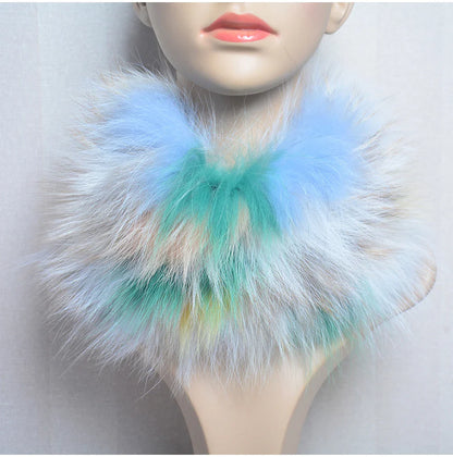 2025 Real Fox Fur Scarf and Headband – Luxury Winter Neck Warmer for Women, 100% Natural Fur, Elastic Ring Muffler