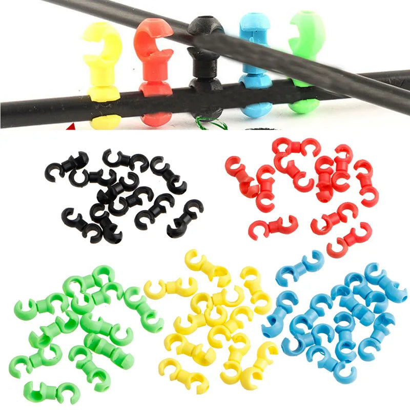 10Pcs S Buckle Bike Brake & Derailleur Cable Clips — Rotatable MTB Line Clip Rings