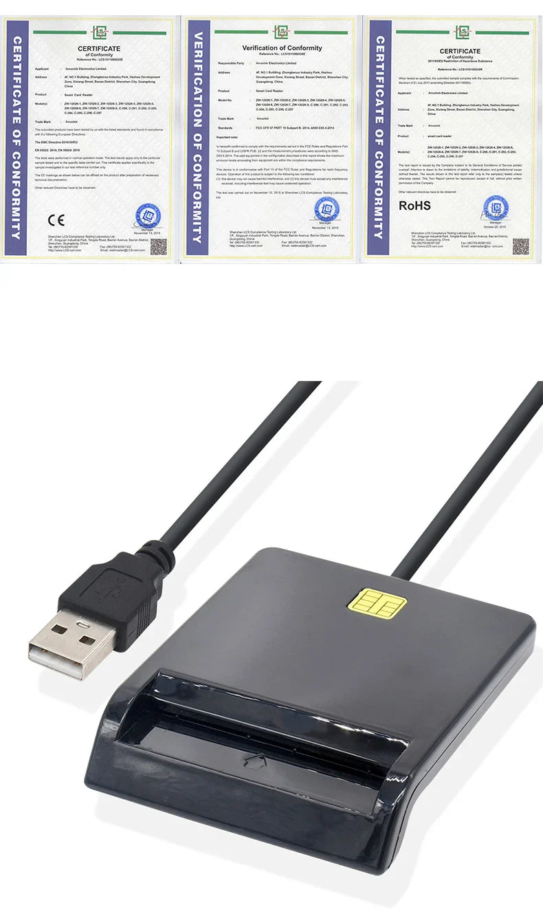 UTHAI X02 USB SIM Smart Card Reader – Bank Card IC/ID EMV SD TF MMC USB-CCID ISO 7816 Compatible with Windows & Linux