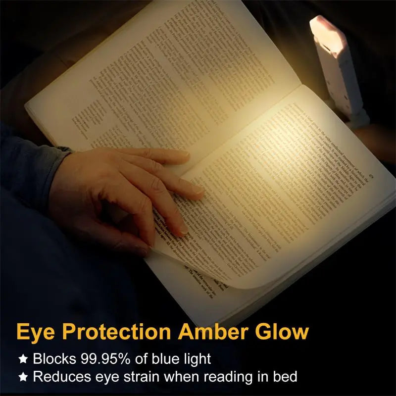 LED USB Rechargeable Book Light - Portable Clip Desk Light for Reading, Eye Protection Night Lamp, Bookmark Read Light