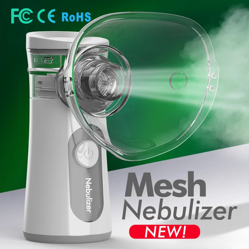 Handheld Portable Auto-Clean Inhale Nebulizer - Silent Mesh Atomizer Inhaler for Kids, Portable Nebulizador Inhalator