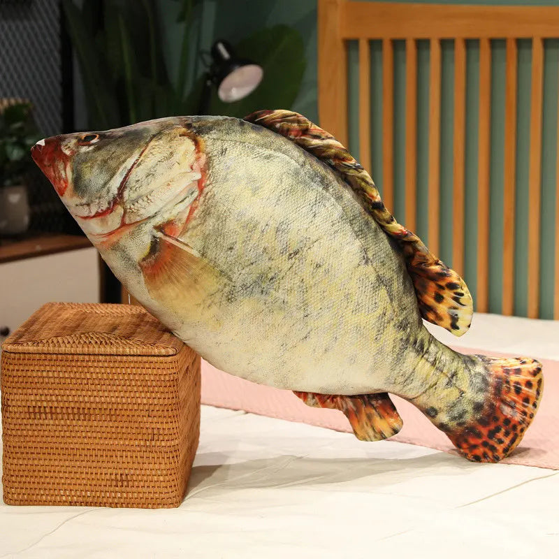 30-100CM Realistic Fish Plush Toy – Soft Tilapia, Carp & Bream Stuffed Pillow, Bed Cushion, Creative Home Decor & Gift