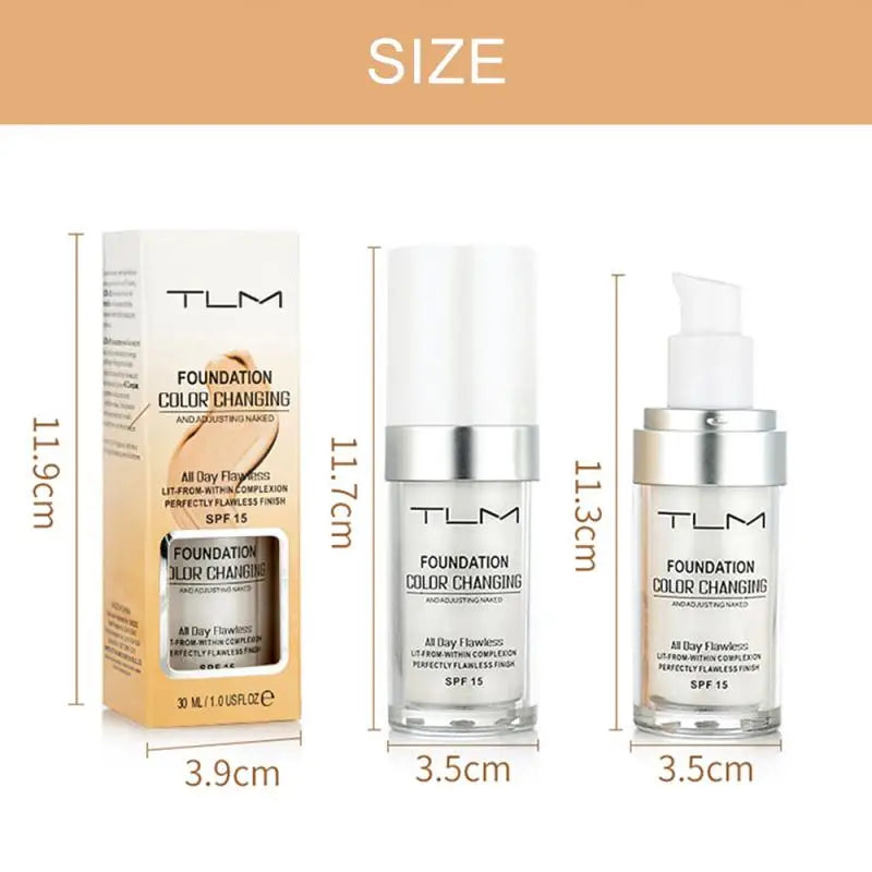 TLM Magic Color Changing Foundation – Liquid Soft Matte, Long-Lasting & Hydrating Makeup Base