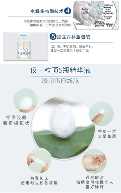 Korea Facial Hydrolyzed Silk Protein Collagen Serum – Moisturizing, Hydrating, Lifting, and Firming Essence for Fine Lines & Skincare