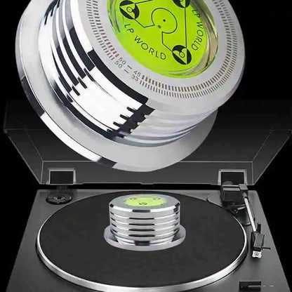 60Hz LP Record Stabilizer — Universal Aluminum Turntable Clamp with Level Alloy Weight