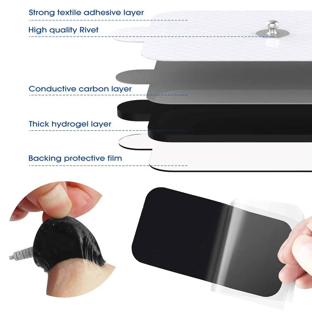 Electrostimulation Patches: TENS Electrode Pads for Acupuncture, Physiotherapy, EMS Muscle Stimulator & Slimming Machines - Nerve Stimulation