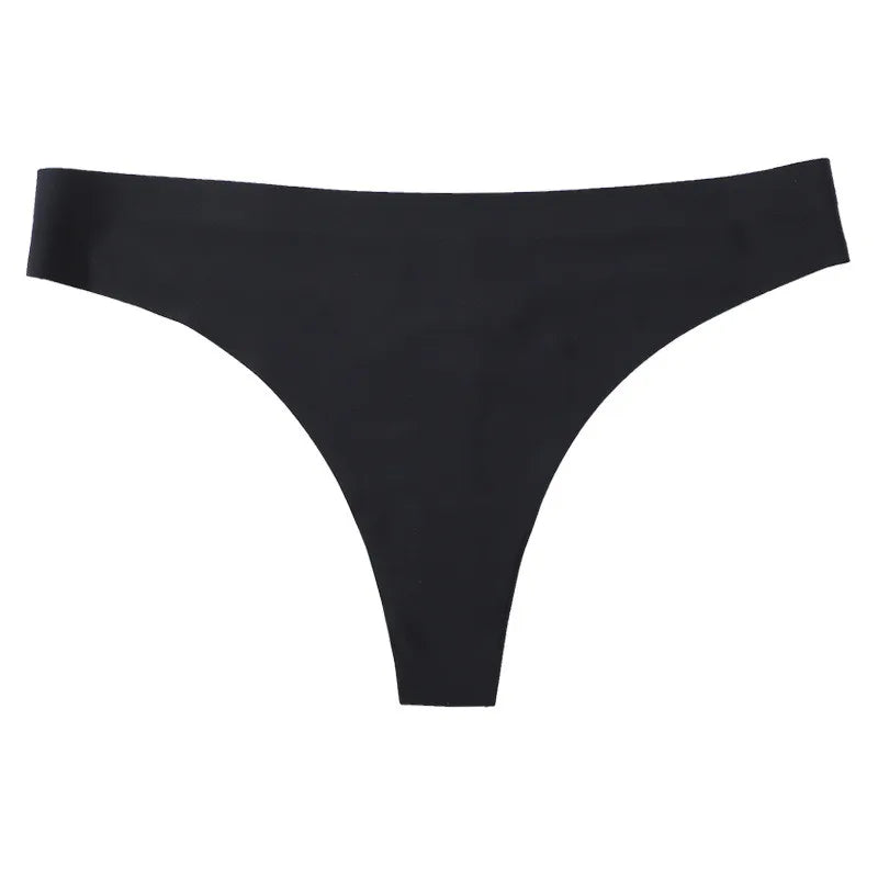 3PCS Ice Silk Seamless Thong Set for Women – Solid Low Rise Sexy G-String Sports Underwear, S-XL Sizes