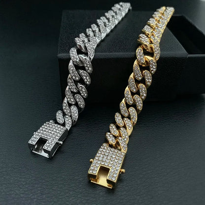 High-Quality 51g Hip Hop AAA Stone Bling Iced Out Men's Bracelet – Miami Cuban Link Chain, Pave Design Jewelry